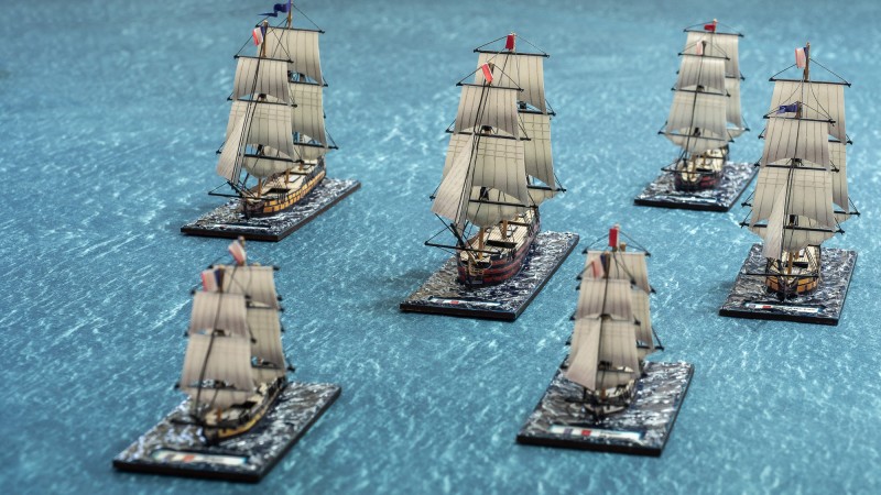 Die französische Flotte unter vollen Segeln ...